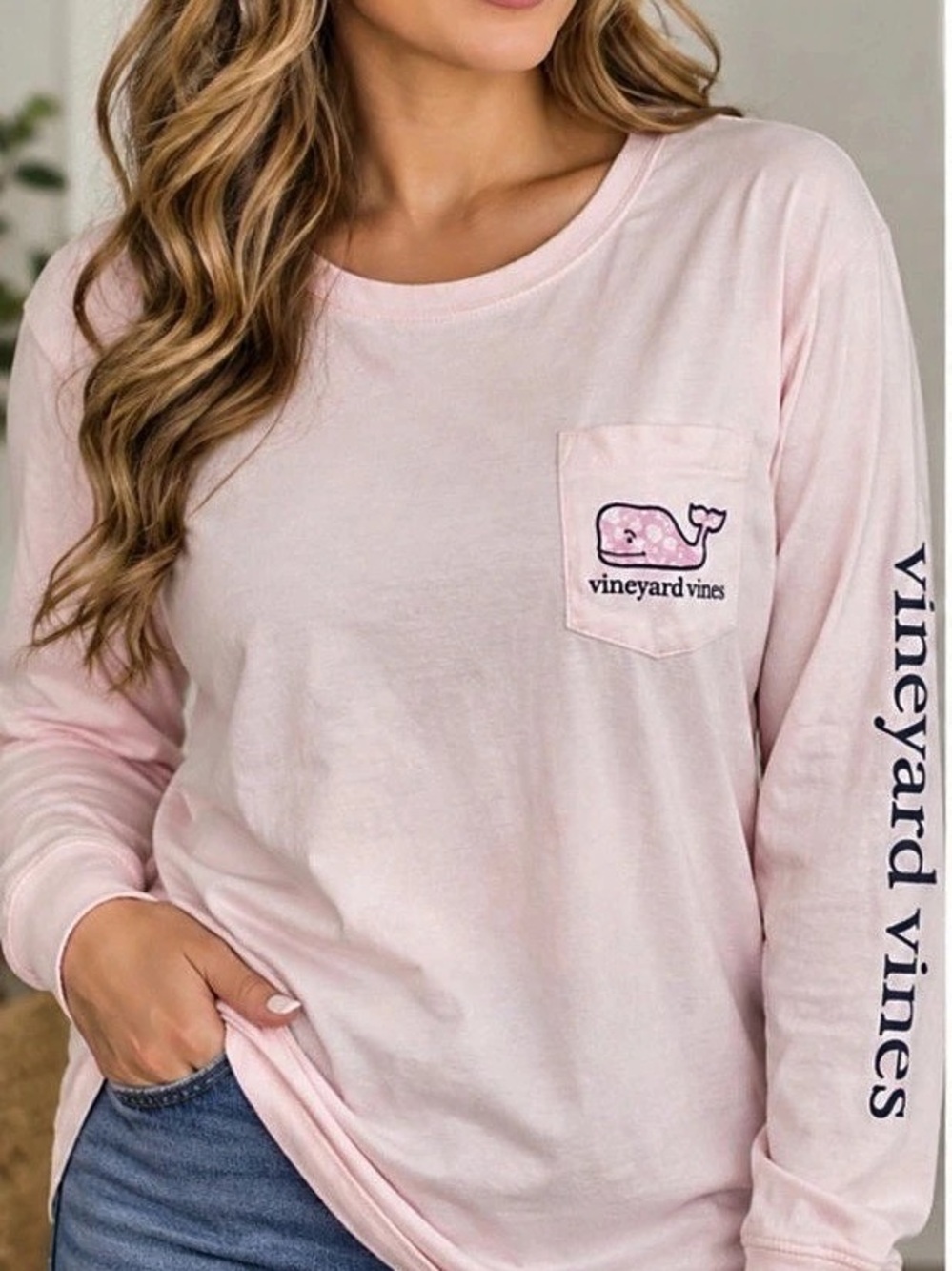 vineyard vines Vintage Whale Long-Sleeve Pocket Tee Long Sleeve Graphic Tee in